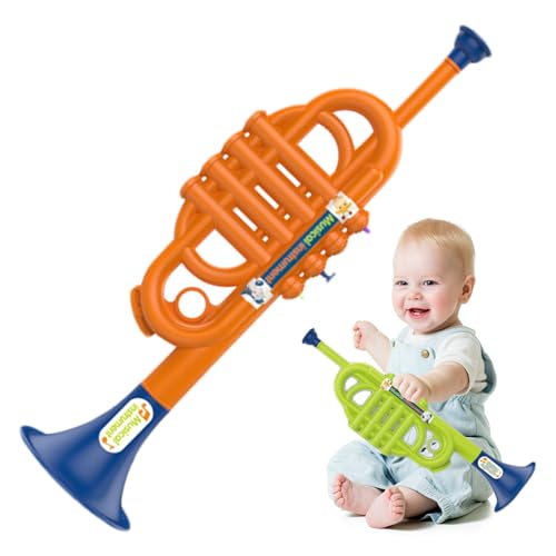Xoeryoy Trompetenspielzeug, Plastik -Trompete für Kinder, 13, 8x4x3.9 Simuliertes Instrument, Bildungsmusikinstrumente für Jungen Mäd von Xoeryoy