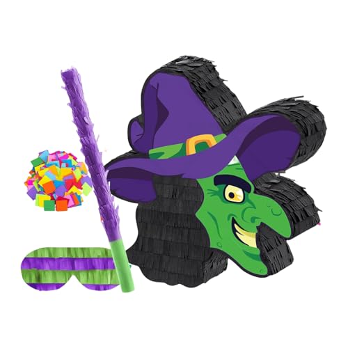 Handgemachte Halloween Hexe Form Piñatas Candy Hitting Activity Papier Party Dekoration für Kinder Event Hexe Form Candy Smashing Game Dekoration von Xoktlde