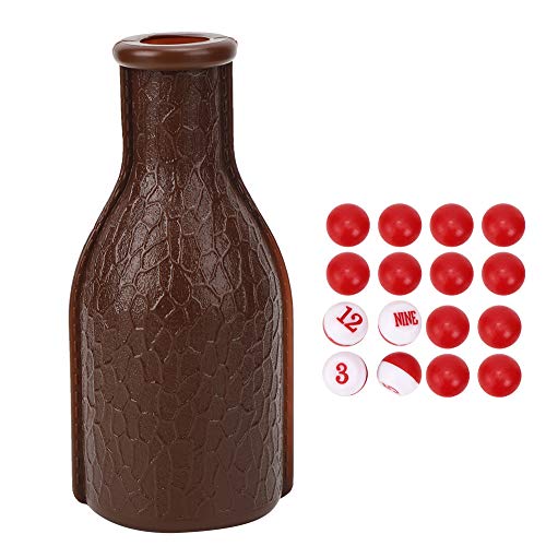 Xolsurg Billard-Pool-Shaker-Flasche, 16 nummerierte Zählkugeln, Pool-Würfelbox, Billardzubehör für Unterhaltung (Braun) von Xolsurg