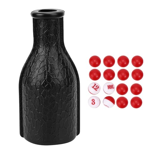 Xolsurg Billard-Pool-Shaker-Flasche, 16 nummerierte Zählkugeln, Pool-Würfelbox, Billardzubehör für Unterhaltung (Schwarz) von Xolsurg