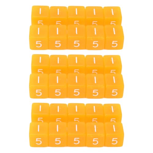Xolsurg Colored Transparent 6 -Sided Dice Set von 30 kompakten tragbaren Würfelwürfeln für Brettspiele Mathematikspiele (Orange) von Xolsurg