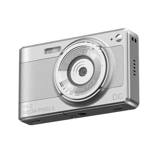 Xolsurg Digitalkamera 1080p Video 56MP Foto 8X Digital Zoom 2 88 Zoll Bildschirm AF Auto Focus Anti-Shake für Kinder Weihnachts (Silber) von Xolsurg