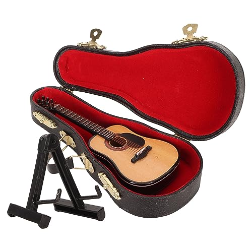 Xolsurg Holz Miniaturgitarrenmodell Elektrische Musikinstrument Ständer und Home Office Dekor von Xolsurg