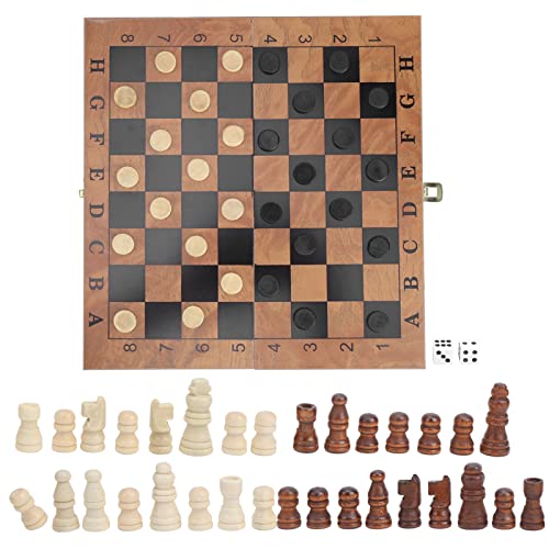 Xolsurg Holzkasten Schachbrettkäfer 3 in 1 Set Folding Design Tragbares Brettspiel für alle Altersgruppen von Xolsurg