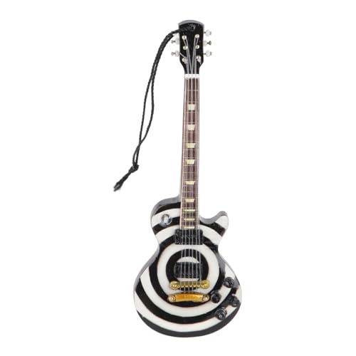 Xolsurg Miniatur-E-Gitarrenmodell aus Holz, lebensechte Dekoration mit Schlüsselband für Schlafzimmer, Wohnzimmer, Büro von Xolsurg