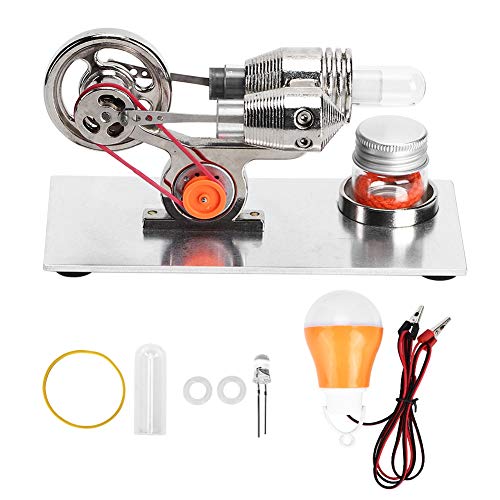 Xolsurg Miniatur Silber Stirling Motor Bewegungsexperiment Modell Labor Lehre Spielzeugphysik Kraft für Bildungsinstrument von Xolsurg
