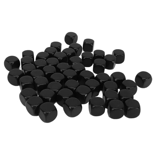 Xolsurg Plastikwürfel Würfel Pack von 50 vielseitig DIY Math Teaching Party Games Klassenzimmer (Schwarz) von Xolsurg