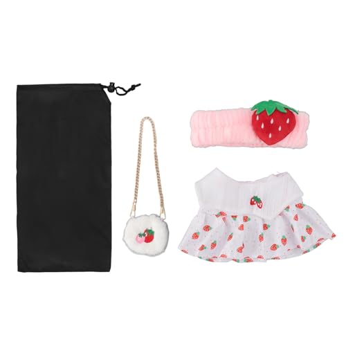 Xolsurg Plüschpuppenkleidung Set niedes Kleid DIY -Kleidung für Rollenspiele Vorschulzentren (Erdbeerstirnband) von Xolsurg