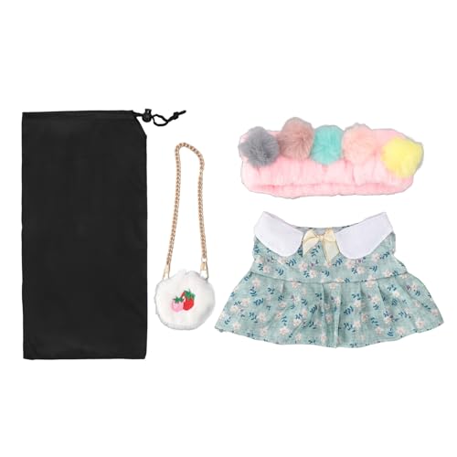 Xolsurg Plüschpuppenkleidung Set niedes Kleid DIY -Kleidung für Rollenspiele Vorschulzentren (Pompon -Stirnband) von Xolsurg