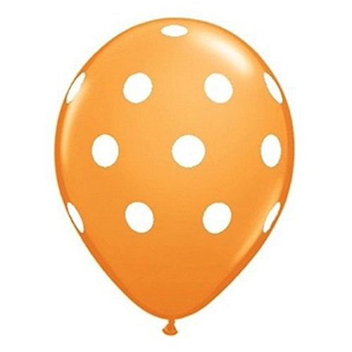 Xptieeck 20 Pc 12 Polka Dot Latex Ballon Alles Gute zum Geburtstag Baby Shower Hochzeit Braut Spot (Orange/Weiß) von Xptieeck