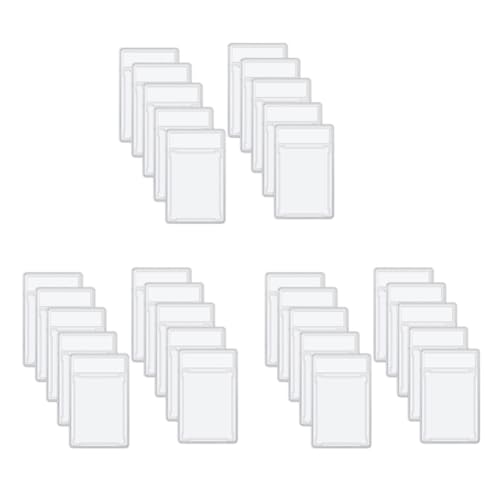 Xptieeck 30 Stück Sammelkarten-Schutzhüllen aus Acryl, transparent, abgestufte Kartenhalter mit Etikettenposition, harte Kartenhüllen von Xptieeck