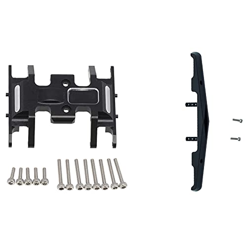 Xptieeck Metall-Mittelgetriebe-Schutzblech-Getriebehalterung, Upgrade-Teile mit Metall-Frontstoßstange für Axial SCX24 90081 von Xptieeck