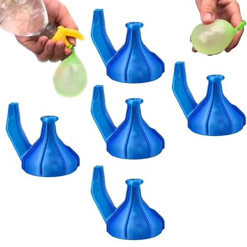 3 Stück 2 In 1 Water Balloons Filling Cover, Easy Fill Water Ballons Tie Tool, Self Sealing Water Balloons Tool,Balloon Inflator Portable Water Balloon Pump for Water Fight-5pcs von Xpwghap