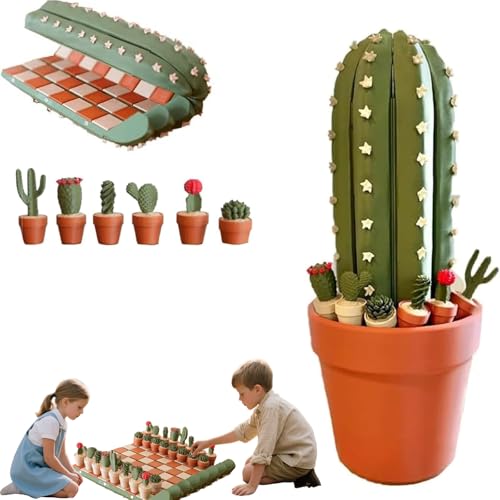 cactichess - Roll up Kaktus Schachset,Kaktus-schachspiel,3D Printed 32pcs Cactus Chess Board Set，Einzigartige Pflanzenförmige Figuren, Geschenk Für Kinder Und Erwachsene-a von Xpwghap
