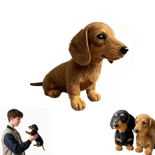 dachy dackel,Dachy 2.0 Plush Dog, Plush Toy,Simulated Dog Sofa Ornaments,The Dachy 2.0 Dackel Plüsch - Emotionale Heilung auf Abruf Die Umarmungen,Bring Relaxation and Comfort-Brown||1pcs von Xpwghap