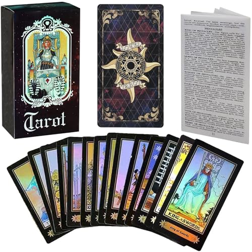 Xrten 78 Waite Tarot Karten, Tarotkarten mit Anleitung, Tarotkarten Set Tarotkarten mit Anleitung, Tarot für Anfänger, Tarot Deck Zukunft Spiel-Karten-Set mit Bunten Box Vintage (Knight Tarot) von Xrten