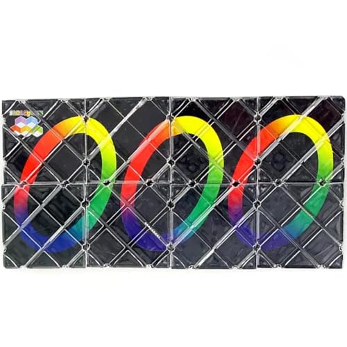 Xrten 8 Panels 3 Ringe Faltpuzzle Würfel Magic Cube Twisty Spielzeug, Schwarz Magie Falten Puzzle, Zauberwürfel für Kinder Jugendliche Erwachsene von Xrten