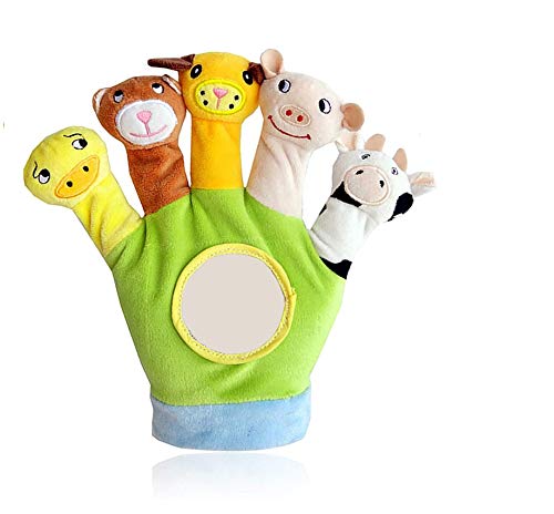 Xrten Baby Spielhandschuh,Plüsch Tiere Handpuppen Spielzeug Fingerpuppen Handschuh(Grün) von Xrten
