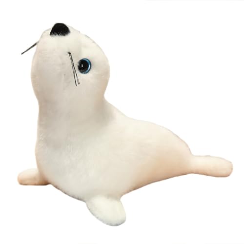Xshelley 20 cm Seelöwe Plüsch Spielzeug Kissen, Simulation Sea Lion Puppe, Plüsch Spielzeug Gefülltes Tier,für Kinder Geschenke Möbel Dekoration(Weiß) von Xshelley