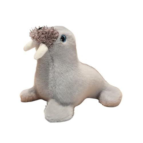 Xshelley 20 cm Seelöwe Plüsch Spielzeug Kissen, Simulation Sea Lion Puppe, Plüsch Spielzeug Gefülltes Tier,für Kinder Geschenke Möbel Dekoration (Grau) von Xshelley