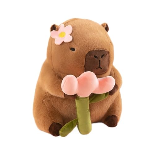Xshelley 30 cm Capybara Plüsch Spielzeug Kissen Weiche Capybara Fülltiere Plüsche Spielzeug für Kinder Geburtstagsgeschenke Party Dekoration (Blumenstil) von Xshelley