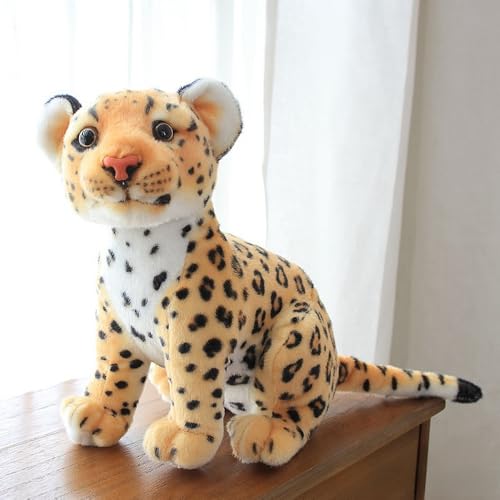 Xshelley Gepard Plüsch Spielzeug Gefülltes Tier Plüsch, niedliche lebensgemäße Gepard Gefüllte Tiere Kinder Spielzeug Geschenk für Jungen Baby Umarmung Gepard- lebensgemäße Gefüllte Tiere (27cm) von Xshelley