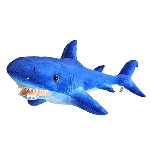Xshelley 80 cm blau Hai-Plüschtier, Plüsch-Hai-Spielzeug, Stofftierhaie, weiches Hai-Kissen,Hai-Plüschkissen,Wurfkissen für Heimdekoration, Kindergeschenk von Xshelley