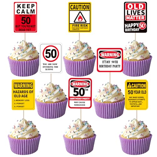 Cupcake-Topper zum 50. Geburtstag, Aufschrift "Keep Calm Cheers to 50 Years", Cupcake-Picks Hazard Of Old Age It's My 50th Birthday, Kuchendekorationen für Old Lives Matter, Geburtstagsparty Cupcake-Topper zum 50. Geburtstag, Aufschrift "Keep Calm Cheers to 50 Years", Cupcake-Picks Hazard Of Old Age It's My 50th Birthday, Kuchendekorationen für Old Lives Matter, Geburtstagsparty von Xsstarmi