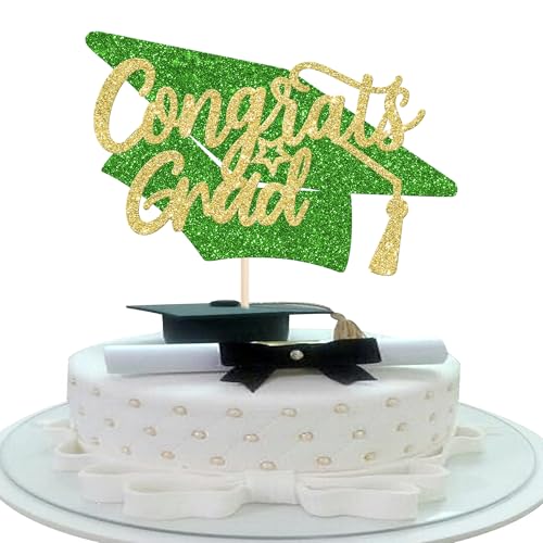Tortendeko Abschlussjahrgang 2025 Tortenaufsatz Abschlusskappe Glitzer Congrats Grad Absolvent Kuchen Topper für 2025 Graduation Absolvent Zubehör für Party Kuchen Dekorationen Grünes Gold Tortendeko Abschlussjahrgang 2025 Tortenaufsatz Abschlusskappe Glitzer Congrats Grad Absolvent Kuchen Topper für 2025 Graduation Absolvent Zubehör für Party Kuchen Dekorationen Grünes Gold von Xsstarmi