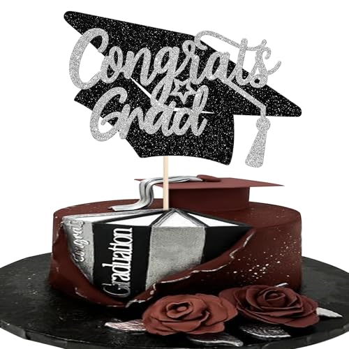 Tortendeko Abschlussjahrgang 2025 Tortenaufsatz Abschlusskappe Glitzer Congrats Grad Absolvent Kuchen Topper für 2025 Graduation Absolvent Zubehör für Party Kuchen Dekorationen Silber Tortendeko Abschlussjahrgang 2025 Tortenaufsatz Abschlusskappe Glitzer Congrats Grad Absolvent Kuchen Topper für 2025 Graduation Absolvent Zubehör für Party Kuchen Dekorationen Silber von Xsstarmi