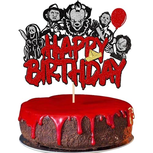 Xsstarmi 1 Packung Halloween Horror Happy Birthday Tortenaufsatz Schwarz Glitzer Have a Killer Themed Cake Pick für Horror Classic Movie Thema Geburtstag Halloween Party Kuchen Dekorationen Supplies Xsstarmi 1 Packung Halloween Horror Happy Birthday Tortenaufsatz Schwarz Glitzer Have a Killer Themed Cake Pick für Horror Classic Movie Thema Geburtstag Halloween Party Kuchen Dekorationen Supplies von Xsstarmi