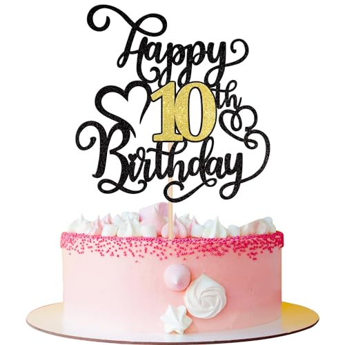 Xsstarmi 1 Packung Tortendeko 10. Geburtstag Tortenaufsatz Glitzer Happy 10th Birthday Kuchen Topper für Prost auf 10 Jahre alt 10 Fabelhaft 10. Geburtstag Zubehör für Party Kuchen Dekorationen Xsstarmi 1 Packung Tortendeko 10. Geburtstag Tortenaufsatz Glitzer Happy 10th Birthday Kuchen Topper für Prost auf 10 Jahre alt 10 Fabelhaft 10. Geburtstag Zubehör für Party Kuchen Dekorationen von Xsstarmi