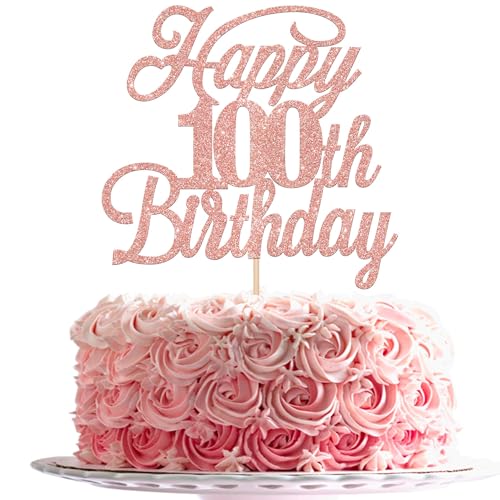 Xsstarmi 1 Packung Tortendeko 100. Geburtstag Tortenaufsatz Glitzer 100 Fabelhaft Happy 100th Birthday Kuchen Topper Prost auf 100 Jahre alt 100. Geburtstag Zubehör Party Kuchen Dekorationen Roségold Xsstarmi 1 Packung Tortendeko 100. Geburtstag Tortenaufsatz Glitzer 100 Fabelhaft Happy 100th Birthday Kuchen Topper Prost auf 100 Jahre alt 100. Geburtstag Zubehör Party Kuchen Dekorationen Roségold von Xsstarmi