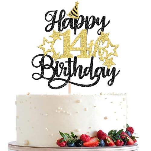 Xsstarmi 1 Packung Tortendeko 14. Geburtstag Tortenaufsatz Glitzer Stern Ein Hoch auf 14 Jahre Kuchen Pick Happy 14th Birthday Kuchen dekorationen für Fabulous 14. Geburtstag Party Zubehör Xsstarmi 1 Packung Tortendeko 14. Geburtstag Tortenaufsatz Glitzer Stern Ein Hoch auf 14 Jahre Kuchen Pick Happy 14th Birthday Kuchen dekorationen für Fabulous 14. Geburtstag Party Zubehör von Xsstarmi