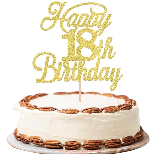 Xsstarmi 1 Packung Tortendeko 18. Geburtstag Tortenaufsatz Glitzer Prost auf 18 Jahre alt Happy 18th Birthday Kuchen Topper Dekoration 18 Fabelhaft 18. Geburtstag Zubehör Party Kuchen Dekorationen von Xsstarmi