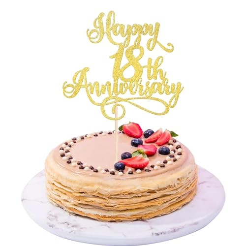Xsstarmi 1 Packung Tortendeko 18. Jahrestag Tortenaufsatz Glitzer Happy 18th Anniversary Kuchen Pick 18. Hochzeitstag Kuchen Dekorationen für Hochzeitstag Brautparty Geburtstag Party Zubehör Gold Xsstarmi 1 Packung Tortendeko 18. Jahrestag Tortenaufsatz Glitzer Happy 18th Anniversary Kuchen Pick 18. Hochzeitstag Kuchen Dekorationen für Hochzeitstag Brautparty Geburtstag Party Zubehör Gold von Xsstarmi