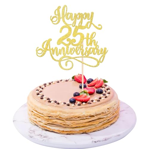 Xsstarmi 1 Packung Tortendeko 25. Jahrestag Tortenaufsatz Glitzer Happy 25th Anniversary Kuchen Pick 25. Hochzeitstag Kuchen Dekorationen für Hochzeitstag Brautparty Geburtstag Party Zubehör Gold Xsstarmi 1 Packung Tortendeko 25. Jahrestag Tortenaufsatz Glitzer Happy 25th Anniversary Kuchen Pick 25. Hochzeitstag Kuchen Dekorationen für Hochzeitstag Brautparty Geburtstag Party Zubehör Gold von Xsstarmi