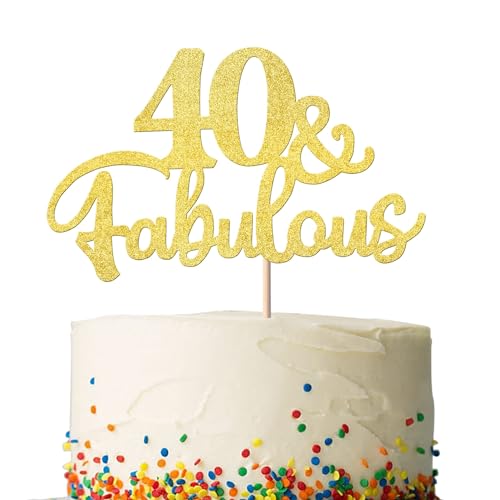 Xsstarmi 1 Packung Tortendeko 40. Geburtstag Tortenaufsatz Glitzer 40 & Fabulous Kuchen Pick Happy 40th Birthday Kuchen dekorationen Prost auf 40 Jahre alt 40. Jahrestag Geburtstag Party Zubehör Gold Xsstarmi 1 Packung Tortendeko 40. Geburtstag Tortenaufsatz Glitzer 40 & Fabulous Kuchen Pick Happy 40th Birthday Kuchen dekorationen Prost auf 40 Jahre alt 40. Jahrestag Geburtstag Party Zubehör Gold von Xsstarmi