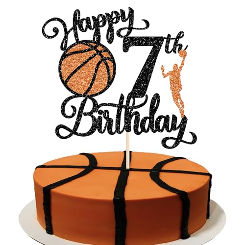 Xsstarmi 1 Packung Tortendeko 7. Geburtstag Tortenaufsatz Glitzer Basketballspieler Kuchen Topper für Siebter Geburtstag Zubehör für Party Kuchen Dekorationen Xsstarmi 1 Packung Tortendeko 7. Geburtstag Tortenaufsatz Glitzer Basketballspieler Kuchen Topper für Siebter Geburtstag Zubehör für Party Kuchen Dekorationen von Xsstarmi