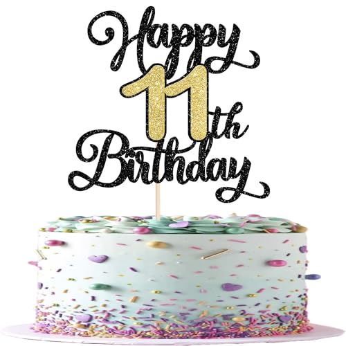 Xsstarmi 1 Packung Tortendeko Feier zum 11. Geburtstag Tortenaufsatz Glitzer Happy 11th Birthday Kuchen Topper für Elfter Geburtstag Zubehör für Party Kuchen Dekorationen Xsstarmi 1 Packung Tortendeko Feier zum 11. Geburtstag Tortenaufsatz Glitzer Happy 11th Birthday Kuchen Topper für Elfter Geburtstag Zubehör für Party Kuchen Dekorationen von Xsstarmi