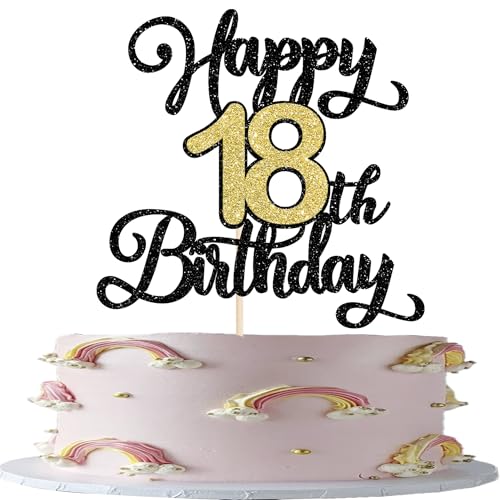 Xsstarmi 1 Packung Tortendeko Feier zum 18. Geburtstag Tortenaufsatz Glitzer Happy 18th Birthday Kuchen Topper für Achtzehnten Geburtstag Zubehör für Party Kuchen Dekorationen Xsstarmi 1 Packung Tortendeko Feier zum 18. Geburtstag Tortenaufsatz Glitzer Happy 18th Birthday Kuchen Topper für Achtzehnten Geburtstag Zubehör für Party Kuchen Dekorationen von Xsstarmi