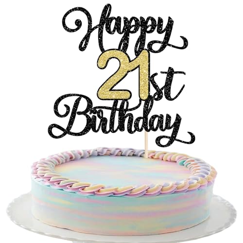 Xsstarmi 1 Packung Tortendeko Feier zum 21. Geburtstag Tortenaufsatz Glitzer Happy 21th Birthday Kuchen Topper für Einundzwanzigstes Geburtstag Zubehör für Party Kuchen Dekorationen Xsstarmi 1 Packung Tortendeko Feier zum 21. Geburtstag Tortenaufsatz Glitzer Happy 21th Birthday Kuchen Topper für Einundzwanzigstes Geburtstag Zubehör für Party Kuchen Dekorationen von Xsstarmi