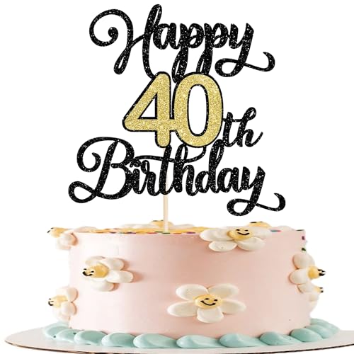 Xsstarmi 1 Packung Tortendeko Feier zum 40. Geburtstag Tortenaufsatz Glitzer Happy 40th Birthday Kuchen Topper für Vierzig Geburtstag Zubehör für Party Kuchen Dekorationen Xsstarmi 1 Packung Tortendeko Feier zum 40. Geburtstag Tortenaufsatz Glitzer Happy 40th Birthday Kuchen Topper für Vierzig Geburtstag Zubehör für Party Kuchen Dekorationen von Xsstarmi
