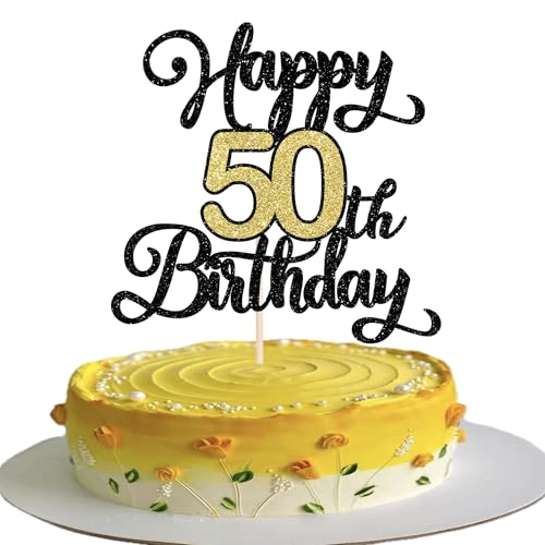 Xsstarmi 1 Packung Tortendeko Feier zum 50. Geburtstag Tortenaufsatz Glitzer Happy 50th Birthday Kuchen Topper für Fünfzig Geburtstag Zubehör für Party Kuchen Dekorationen Xsstarmi 1 Packung Tortendeko Feier zum 50. Geburtstag Tortenaufsatz Glitzer Happy 50th Birthday Kuchen Topper für Fünfzig Geburtstag Zubehör für Party Kuchen Dekorationen von Xsstarmi