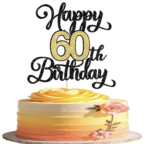 Xsstarmi 1 Packung Tortendeko Feier zum 60. Geburtstag Tortenaufsatz Glitzer Happy 60th Birthday Kuchen Topper für Sechzig Geburtstag Zubehör für Party Kuchen Dekorationen Xsstarmi 1 Packung Tortendeko Feier zum 60. Geburtstag Tortenaufsatz Glitzer Happy 60th Birthday Kuchen Topper für Sechzig Geburtstag Zubehör für Party Kuchen Dekorationen von Xsstarmi