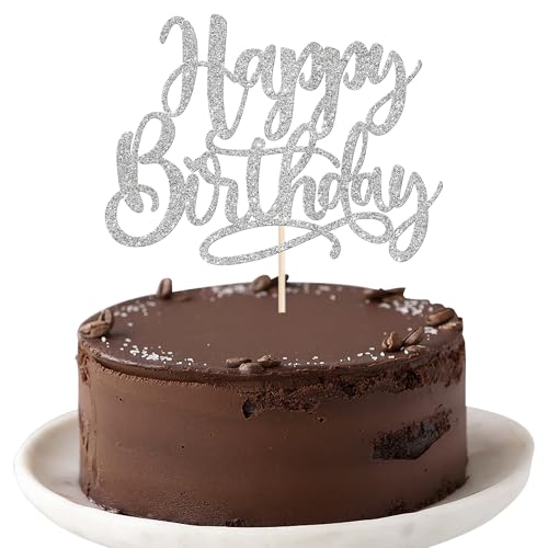 Xsstarmi 1 Packung Tortendeko Geburtstag Tortenaufsatz Glitzer Silber Happy Birthday Feiern Kuchen Topper für Kind Junge Mädchen Mann Frau Geburtstag Zubehör für Party Kuchen Dekorationen Xsstarmi 1 Packung Tortendeko Geburtstag Tortenaufsatz Glitzer Silber Happy Birthday Feiern Kuchen Topper für Kind Junge Mädchen Mann Frau Geburtstag Zubehör für Party Kuchen Dekorationen von Xsstarmi