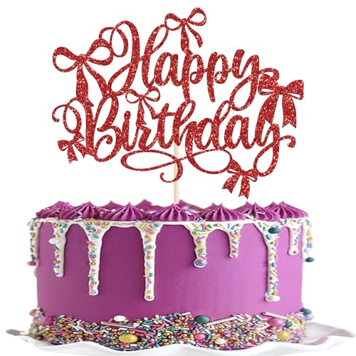 Xsstarmi 1 Packung Tortendeko Geburtstage Tortenaufsatz With Bogen Glitzer Prinzessin Geburtstag Kuchen Topper für Prinzessin Mädchen Kind Geburtstag Zubehör für Party Kuchen Dekorationen Rot Xsstarmi 1 Packung Tortendeko Geburtstage Tortenaufsatz With Bogen Glitzer Prinzessin Geburtstag Kuchen Topper für Prinzessin Mädchen Kind Geburtstag Zubehör für Party Kuchen Dekorationen Rot von Xsstarmi