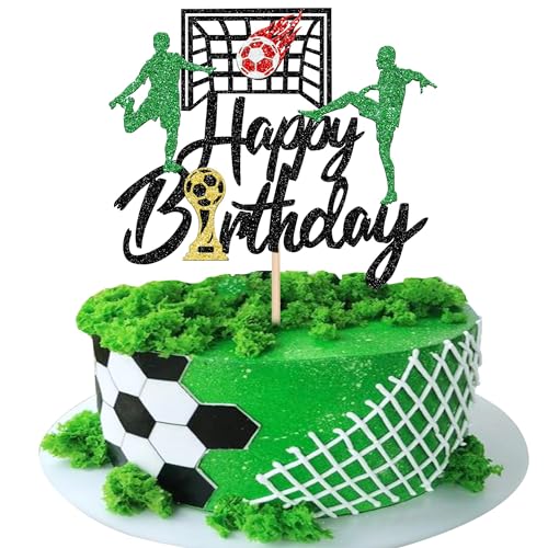 Xsstarmi 1 Packung Tortendeko Soccer Happy Birthday Tortenaufsatz Glitzer Fußball Spieler Geburtstag Kuchen Topper für Fußball Sport Trophäe Geburtstag Zubehör für Party Kuchen Dekorationen Schwarz Xsstarmi 1 Packung Tortendeko Soccer Happy Birthday Tortenaufsatz Glitzer Fußball Spieler Geburtstag Kuchen Topper für Fußball Sport Trophäe Geburtstag Zubehör für Party Kuchen Dekorationen Schwarz von Xsstarmi