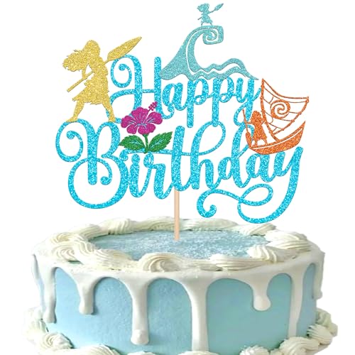 Xsstarmi 1 Packung Vaiana Happy Birthday Tortenaufsatz Blau Glitzer Welle Tropische Blume Kuchen Pick für Sommer Hawaii Tropisches Thema Babyparty Kinder Geburtstag Party Kuchen Dekorationen Supplies Xsstarmi 1 Packung Vaiana Happy Birthday Tortenaufsatz Blau Glitzer Welle Tropische Blume Kuchen Pick für Sommer Hawaii Tropisches Thema Babyparty Kinder Geburtstag Party Kuchen Dekorationen Supplies von Xsstarmi
