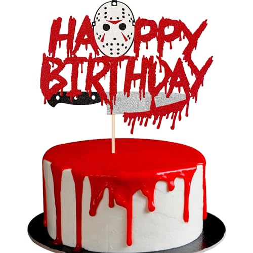 Xsstarmi 1 Packung blutiger Happy Birthday Tortenaufsatz Glitzer Horrorfilm Have a Killer Geburtstag Kuchen Pick für blutiges Horror-Thema Happy Birthday Party Kuchen Dekorationen Supplies Xsstarmi 1 Packung blutiger Happy Birthday Tortenaufsatz Glitzer Horrorfilm Have a Killer Geburtstag Kuchen Pick für blutiges Horror-Thema Happy Birthday Party Kuchen Dekorationen Supplies von Xsstarmi